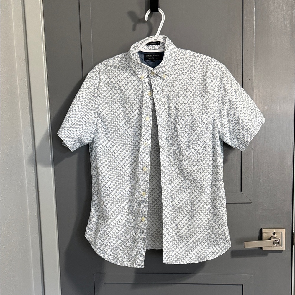Banana Republic Blue Patterned Casual Shirt